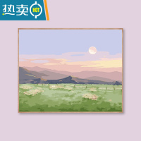 敬平「田野间」数字油画diy填充油彩手工绘画画上色涂色水彩风景装饰装饰画