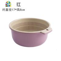 水果洗水果洗菜盆双层厨房淘菜盆塑料控水篮洗菜篮子镂空大 FENGHOU 双层大号1个+小号1个