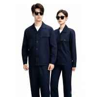 路安保夏季工作服QM20135X纯棉薄款透气多兜工装套