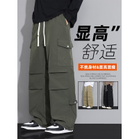 卫裤男秋季新款美式潮流工装裤男士百搭胖子加肥加大伞兵长裤