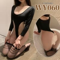 九里晴川性感透视睡衣女式镂空连体开裆免脱打底成人用品内衣 WY060 均码