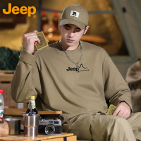 JEEP吉普长袖T恤男春秋款圆领纯棉打底体恤卫衣2025新款韩版上衣