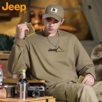 JEEP吉普长袖T恤男春秋款圆领纯棉打底体恤卫衣2025新款韩版上衣