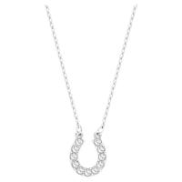 Swarovski幸运马蹄莲花项链小巧精致女士白金色水晶吊坠礼物