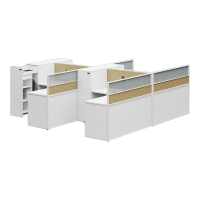 臻远ZYGW-125屏风工作卡位职员桌办公桌含储物衣柜 工型四人位