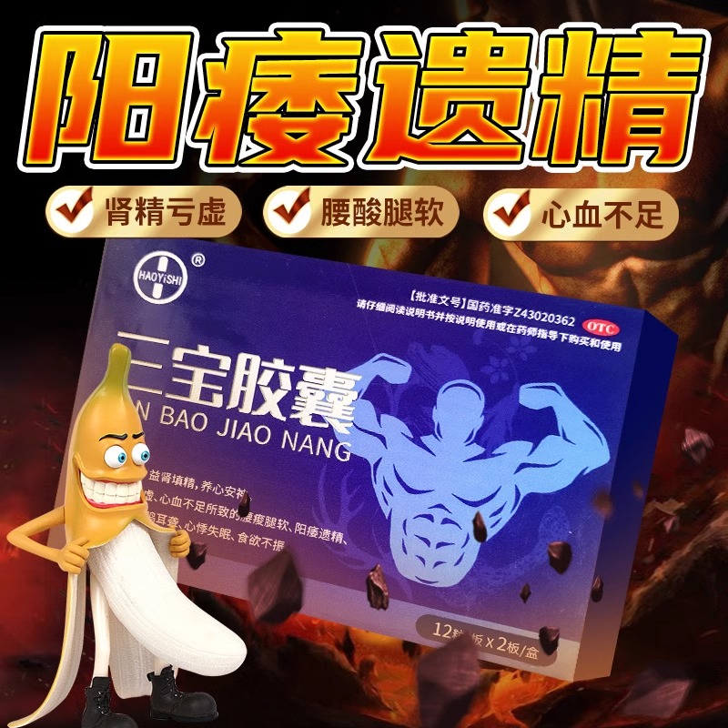 [1盒装]三宝胶囊 0.3g*12粒/板*4板/盒 三宝胶囊48粒好医师补肾虚益精养心安神头晕眼花耳鸣耳聋心悸失眠