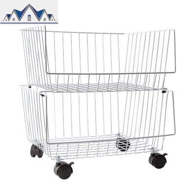 铁艺可叠加收纳筐收纳篮收纳架厨房零食蔬菜筐子浴室置物架 三维工匠