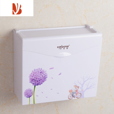 三维工匠加厚厕所纸巾盒草纸盒免打孔卫生间纸巾盒檫纸盒厕所塑料擦手纸盒 相伴一生[升级加厚-送无痕贴]