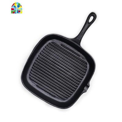 牛排专用锅铸铁煎锅条纹烤肉盘家用牛扒锅无涂层平底锅电磁炉 FENGHOU 23.5cm木手柄牛排锅+牛排锤