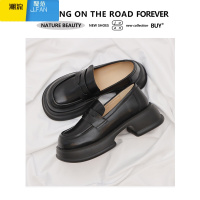 聚范蛋糕鞋2024新款厚底乐福鞋女英伦风一脚蹬通勤小皮鞋女单鞋