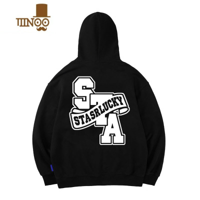 YANXUSTA SR XRMD横幅字母美式连帽卫衣男春季薄款帽衫百搭款