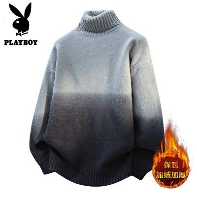 花花公子新款高品质[新款]2025冬可翻高领领针织毛衣男