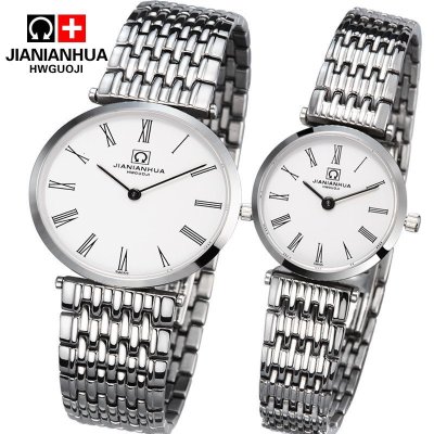 嘉年华CARNIVAL瑞士品牌腕表石英表 男女一对薄款韩版钢带防水时尚休闲情侣手表 嘉岚纤薄系列8365GL