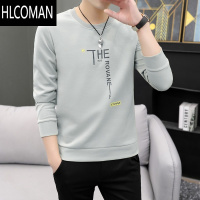HLCOMAN长袖T恤2024新款打底衫潮秋衣男上衣加绒卫衣内搭衣服