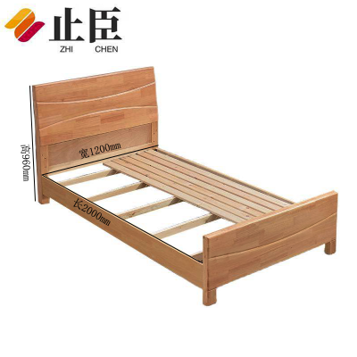 止臣 单人床实木单人床宿舍床杉木床学生公寓床员工宿舍床单层床2000*1200mm / 张