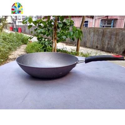 火锅专用锅双耳平底锅园底锅炒锅铸铁锅燃气电磁炉 FENGHOU 32厘米口径圆底锅无耳