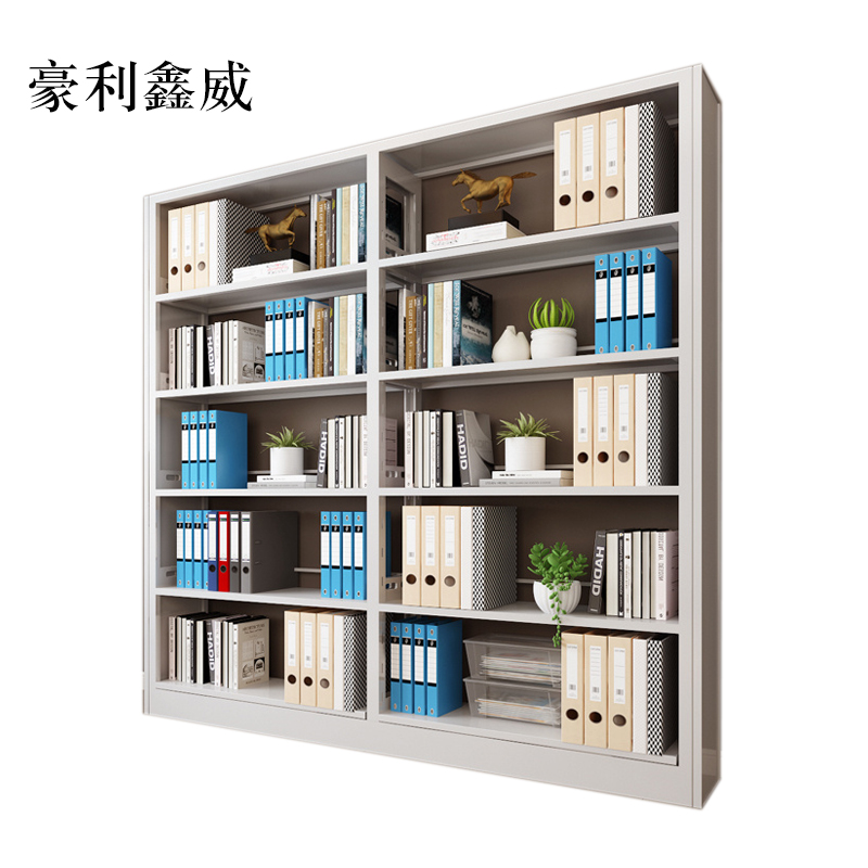 豪利鑫威钢制书架置物架图书馆单双面书店阅览室货架档案架资料架单面一列二