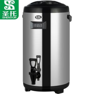 圣托12L奶茶保温桶 带温度显示 快餐店不锈钢带龙头冷热桶 商用数显豆浆保温桶 DBD05