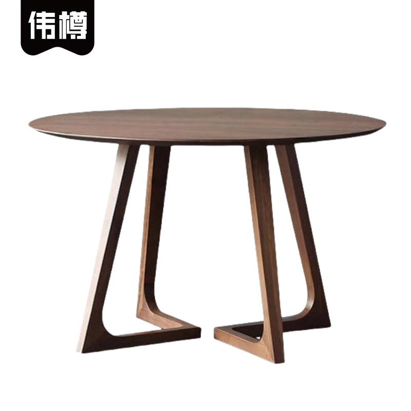 伟樽实木圆餐桌90*90*75cm张