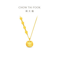 周大福平安喜乐福字胖福足金黄金项链计价(工费720)EOF1624新品七夕礼物