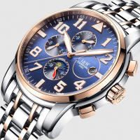 瑞士嘉年华Carnival精钢手表男表全自动机械表 男士时尚潮流腕表夜光防水休闲商务大表盘多功能小三针设计新款8761