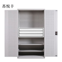苏悦丰工具柜加厚铁皮储物柜工厂车间用带抽屉汽修多功能收纳柜通门内三抽柜灰白色
