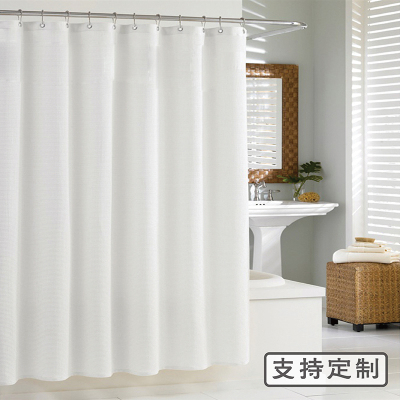 新款浴帘布加厚纯白色酒店浴帘纯色帘子素色可定制高档帘惠恩HuiEn
