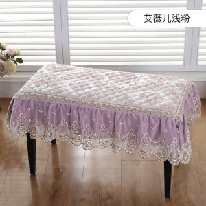 美帮汇简约欧式时尚防滑钢琴凳罩方凳垫方形椅垫坐垫办公室椅垫蕾丝双人