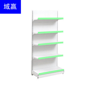 域赢超市货架层架便利店商店仓储展示架药店货架单双面洞板多功能自由组合货架连体架 单面白色加厚款主架