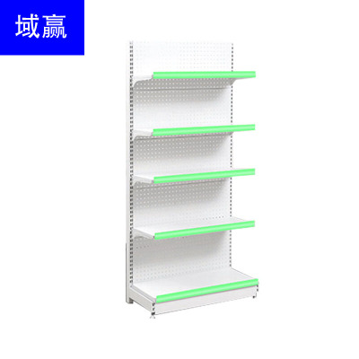 域赢超市货架层架便利店商店仓储展示架药店货架单双面洞板多功能自由组合货架连体架 单面白色加厚款主架