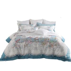 美帮汇家纺春夏提花四件套欧式床品廷风床单套件花羽庭 花羽庭套件 1.5m（5英尺）床