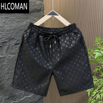 HLCOMAN冰丝垂感休闲短裤男夏季薄款宽松百搭速干沙滩裤凉感五分中裤子