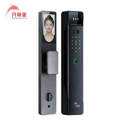 凡帝亚智能门锁FDY-F10 3D人脸识别掌纹电子猫眼主被动可视对讲远程开锁APP智控