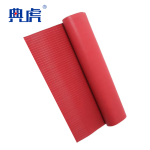 典虎 绝缘橡胶垫 红色条纹3mm*1m*5m 卷