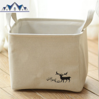 布艺棉麻玩具零食收纳篮收纳筐折叠衣物脏衣篮 收纳箱 三维工匠