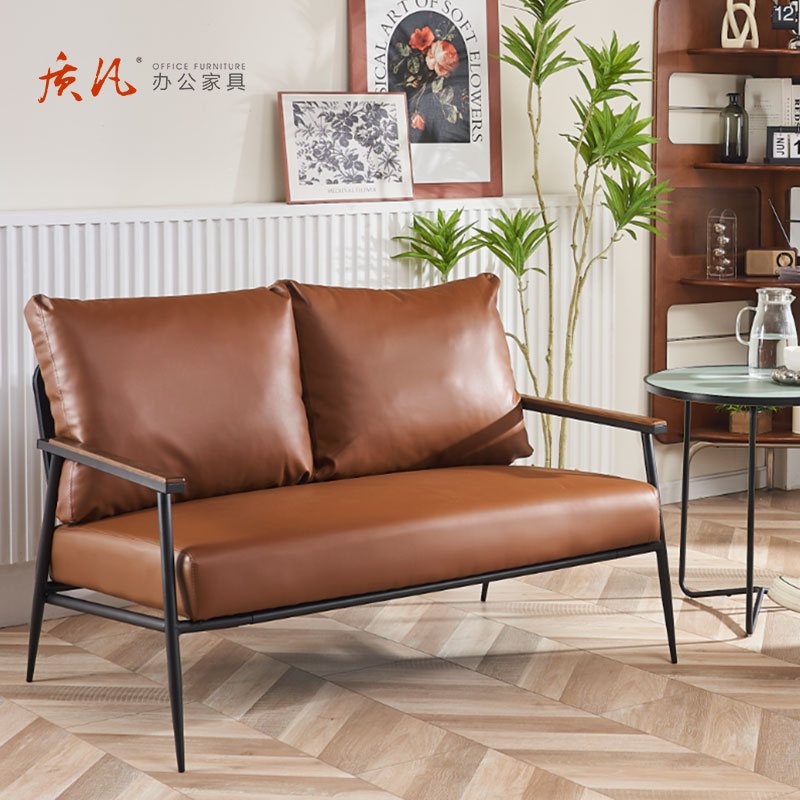 质凡沙发椅子靠背铁艺卧室客厅阳台单人沙发休闲椅 双人椅[颜色备注]