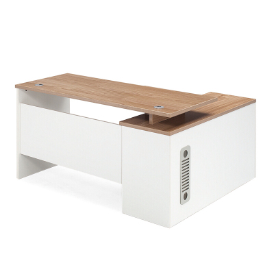 易企采 办公桌带副柜140*60*75cm 办公家具经理办公桌经济型大班桌两用办公室职员桌电脑老板桌教师桌子