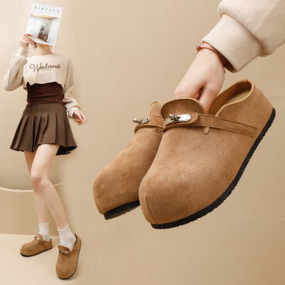 包头半拖鞋女外穿鞋子2026夏季新款休闲一脚蹬懒人厚底鞋_418