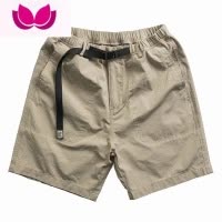 七斓工装短裤男卡其色复古宽松休闲水洗日系五分裤男夏季
