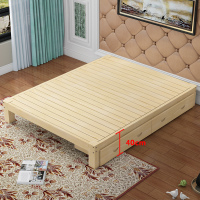 现代简约实木松木单人床双人床架1.21.5榻榻米床1.8米原木无床头