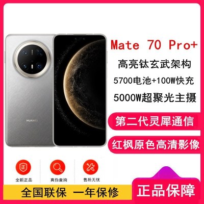 [全新]华为Mate70 Pro+ 金丝银锦 16GB+512GB 鸿蒙NEXT先锋版 100W快充 120Hz二代昆仑玻璃屏 支持卫星通话 防尘防水全网通手机