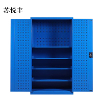 苏悦丰工具柜加厚铁皮储物柜工厂车间用带抽屉汽修多功能收纳柜通门带网柜蓝色
