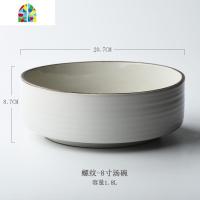 创意个性螺纹圆形陶瓷菜碗大号8寸陶瓷碗汤碗家用面碗北欧ins餐具 FENGHOU 伊斯系列-8英寸汤碗(白)