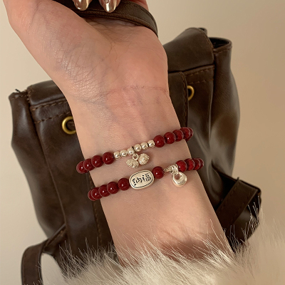 正品朱砂手串女士2025属蛇的吉祥佩戴物蛇年本命年手链银饰礼物女送女朋友老婆情人节七夕生日礼物