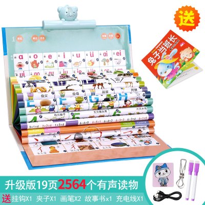 有声挂图拼音发声早教启蒙幼儿语音儿童宝宝识字卡片2玩具3岁充电版-19张2564个有声读物