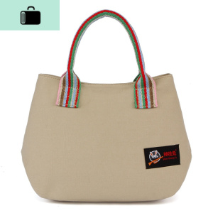 妈妈手提包女帆布休闲买菜包布艺上班购物小布包中年简约手拎女包NEW LAKE