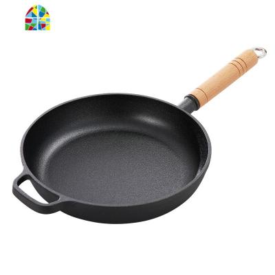 铸铁平底锅煎锅不粘锅炒锅牛排锅烙饼家用多功能电磁炉 FENGHOU 20.5cm新款[带玻璃盖]送木铲+油刷