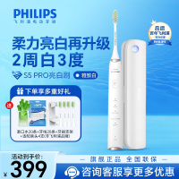 飞利浦(PHILIPS)电动牙刷 亮白机皇成人声波震动牙刷 成人男士女士圣诞节礼物送男友女友白色 HX2481/01
