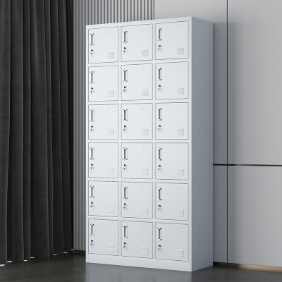 臻远 铁皮柜健身房存包柜员工柜储物柜 18门更衣柜