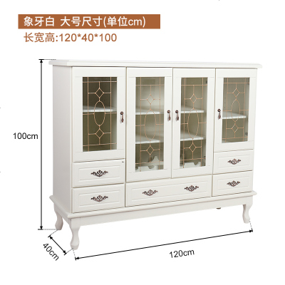 欧式实木餐边柜轻奢多功能餐厅储物柜客厅酒柜现代简约茶水柜碗柜